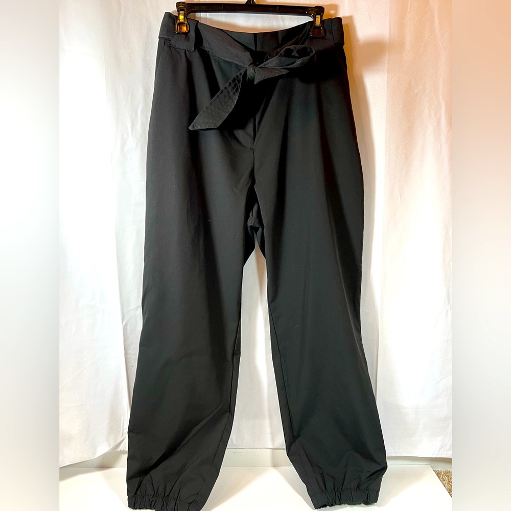 Express Black Trousers witu Elastic Waist & Ankles - Built in Belt - Sz 10